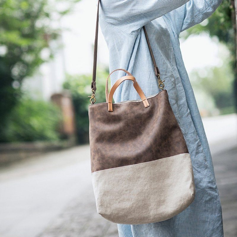 Retro Color Block Crossbody Bag Sac Décontracté De Grande Capacité