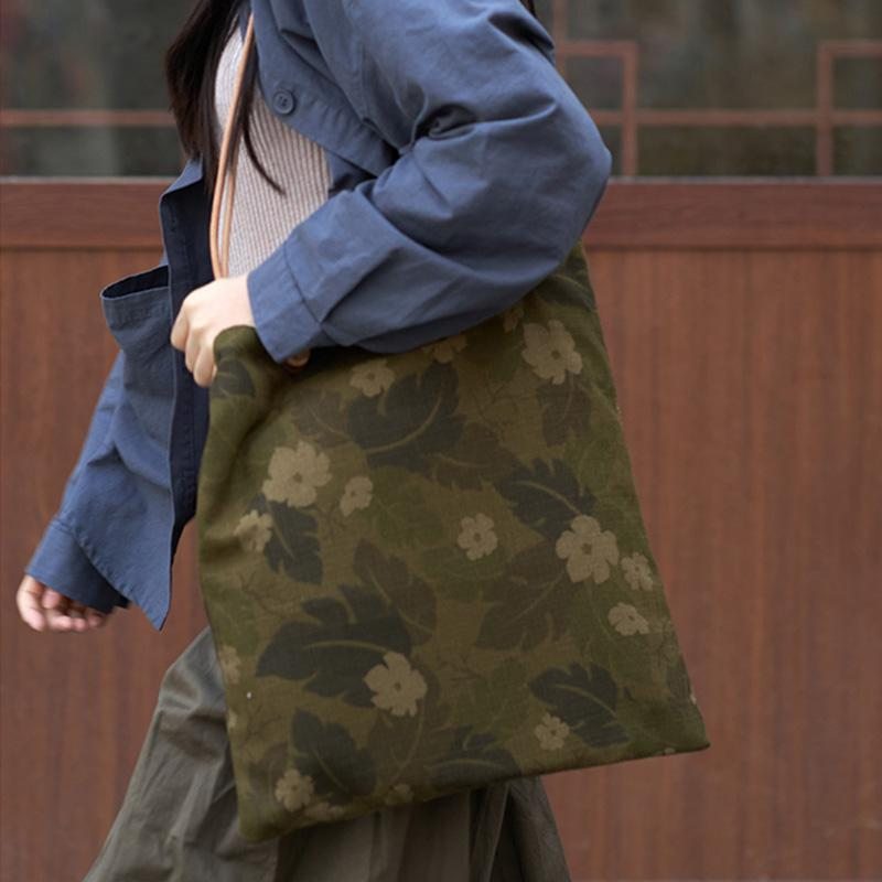 Sac À Bandoulière Décontracté En Toile À Fleurs Rétro