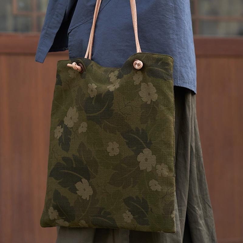 Sac À Bandoulière Décontracté En Toile À Fleurs Rétro