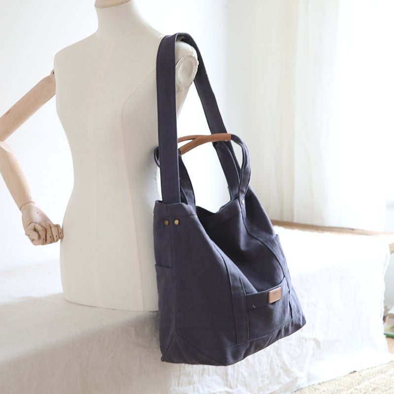 Sac À Bandoulière Simple En Toile Décontractée De Grande Capacité