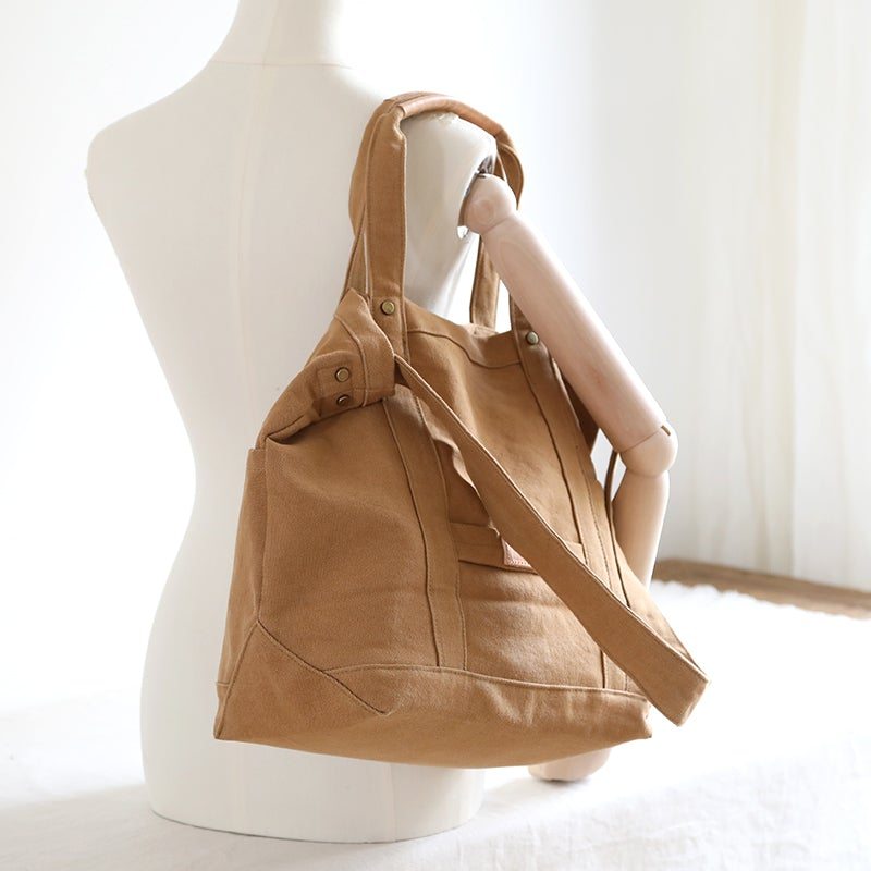 Sac À Bandoulière Simple En Toile Décontractée De Grande Capacité