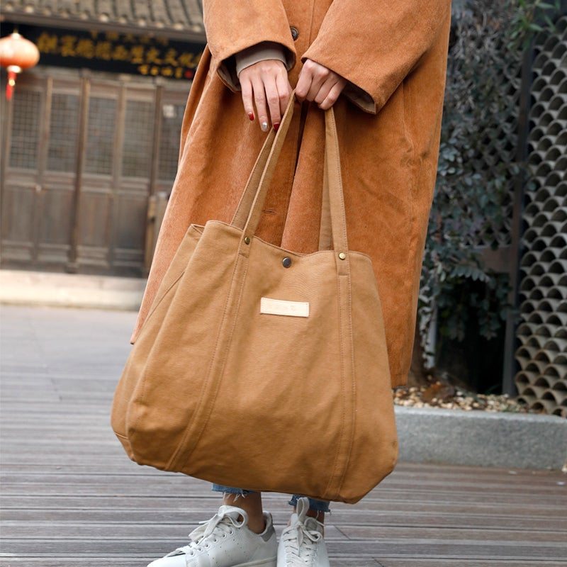 Sac À Bandoulière En Toile Solide À La Mode Rétro Simple