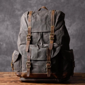 Sac À Dos De Voyage En Cuir Ciré Fabriqué À La Main Sac À Dos D'école Sac À Dos De Randonnée Cool