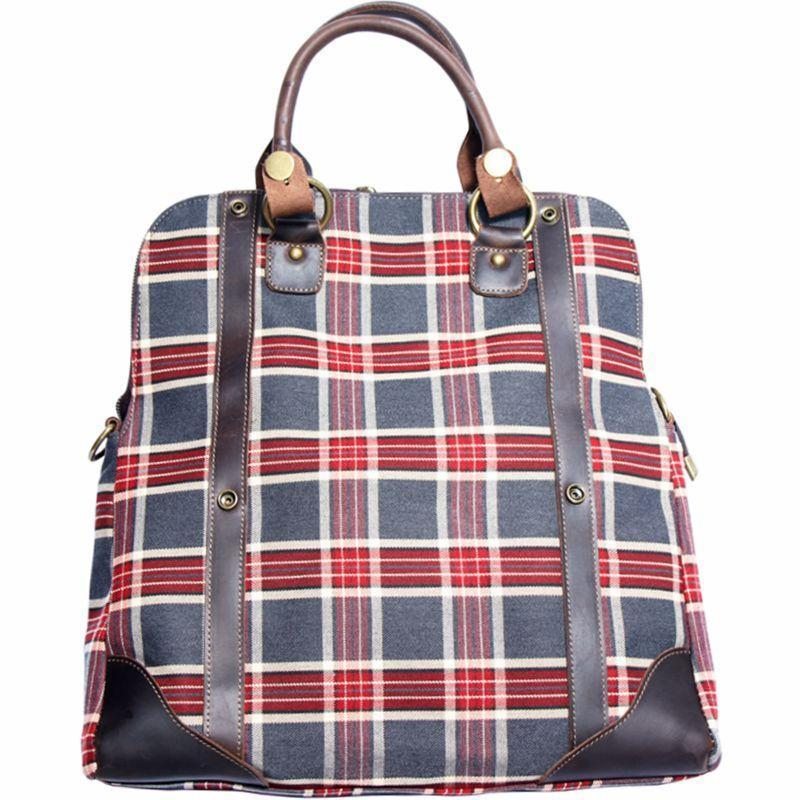 Spring Plaid Sac À Bandoulière En Toile Sac À Main Multi-poches Casual Bag