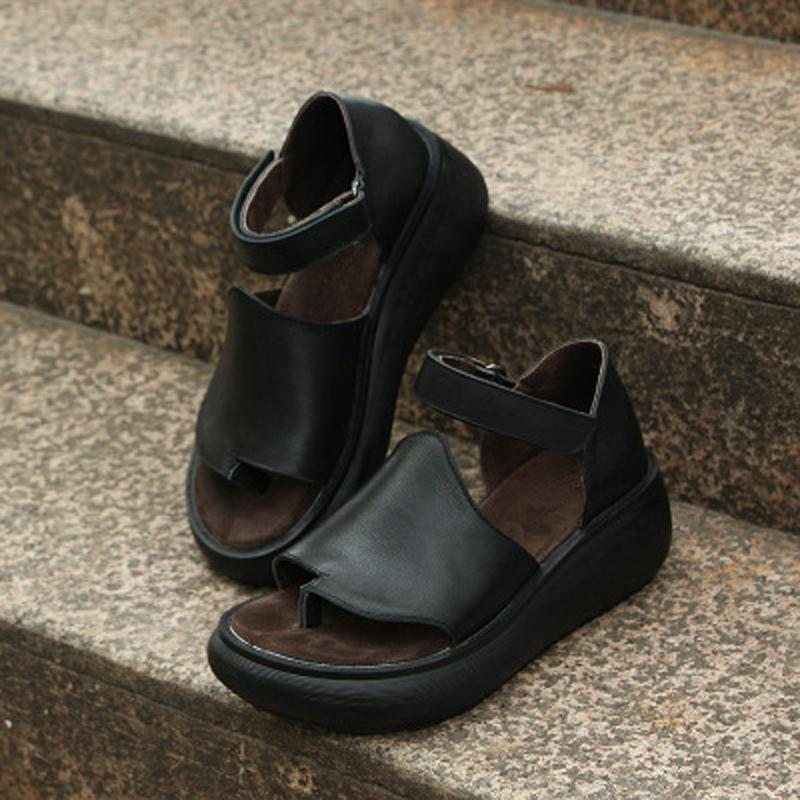 Femmes Clip Toe Casual Plateforme Velcro Sandales