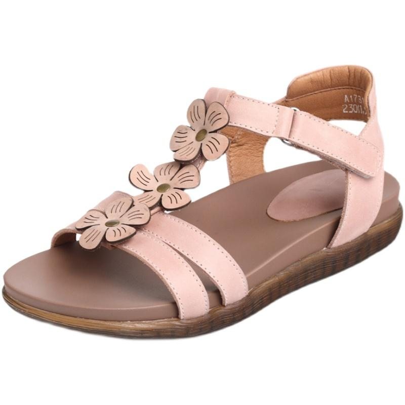 Sandales Boho En Cuir Faites À La Main Pour Femmes