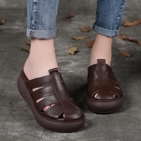 Sandales De Plage Pour Femmes Romaines Faites À La Main En Cuir D'été