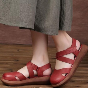 Sandales Velcro Décontractées À Bout Fermé Pour Femmes